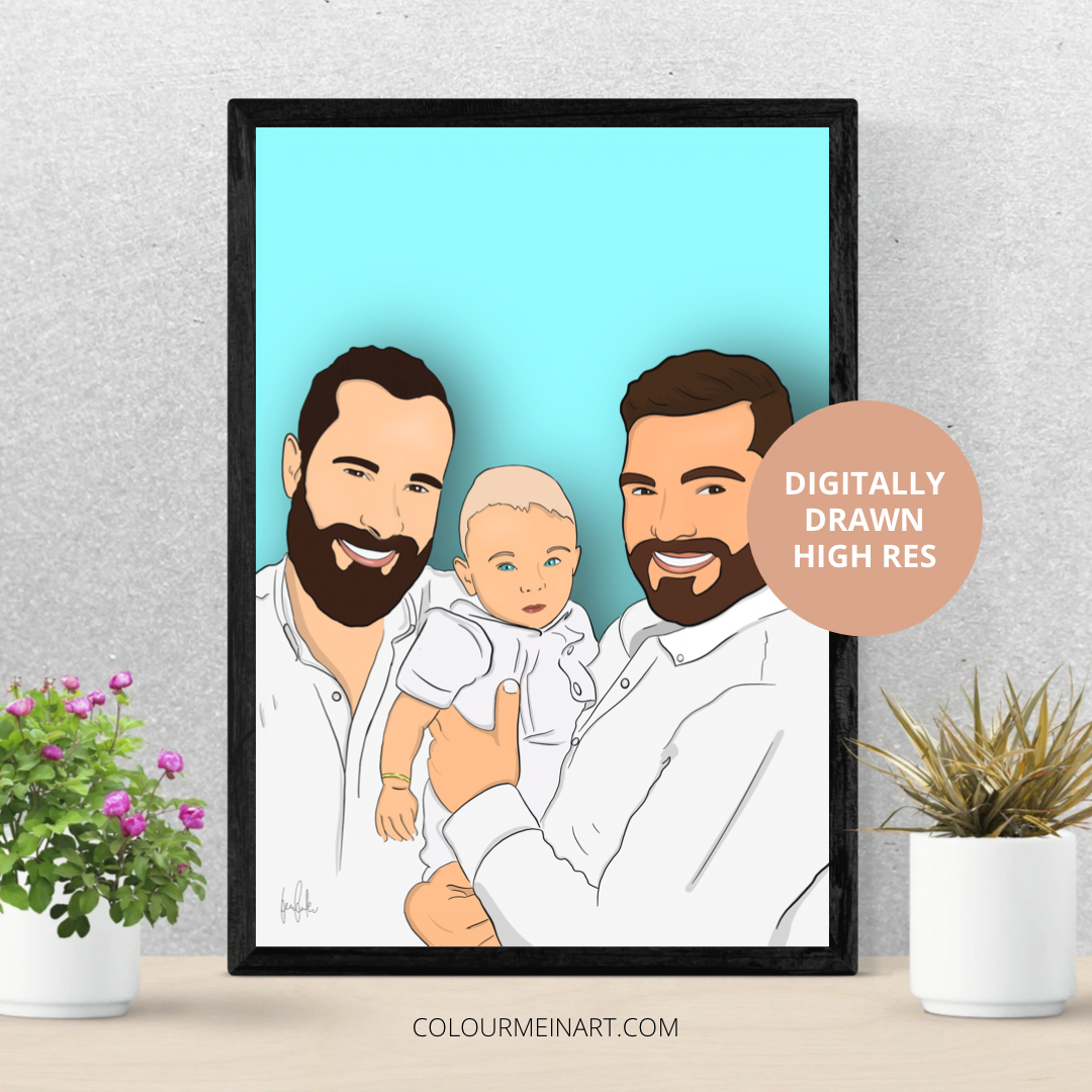 Couples Portrait with Face Details