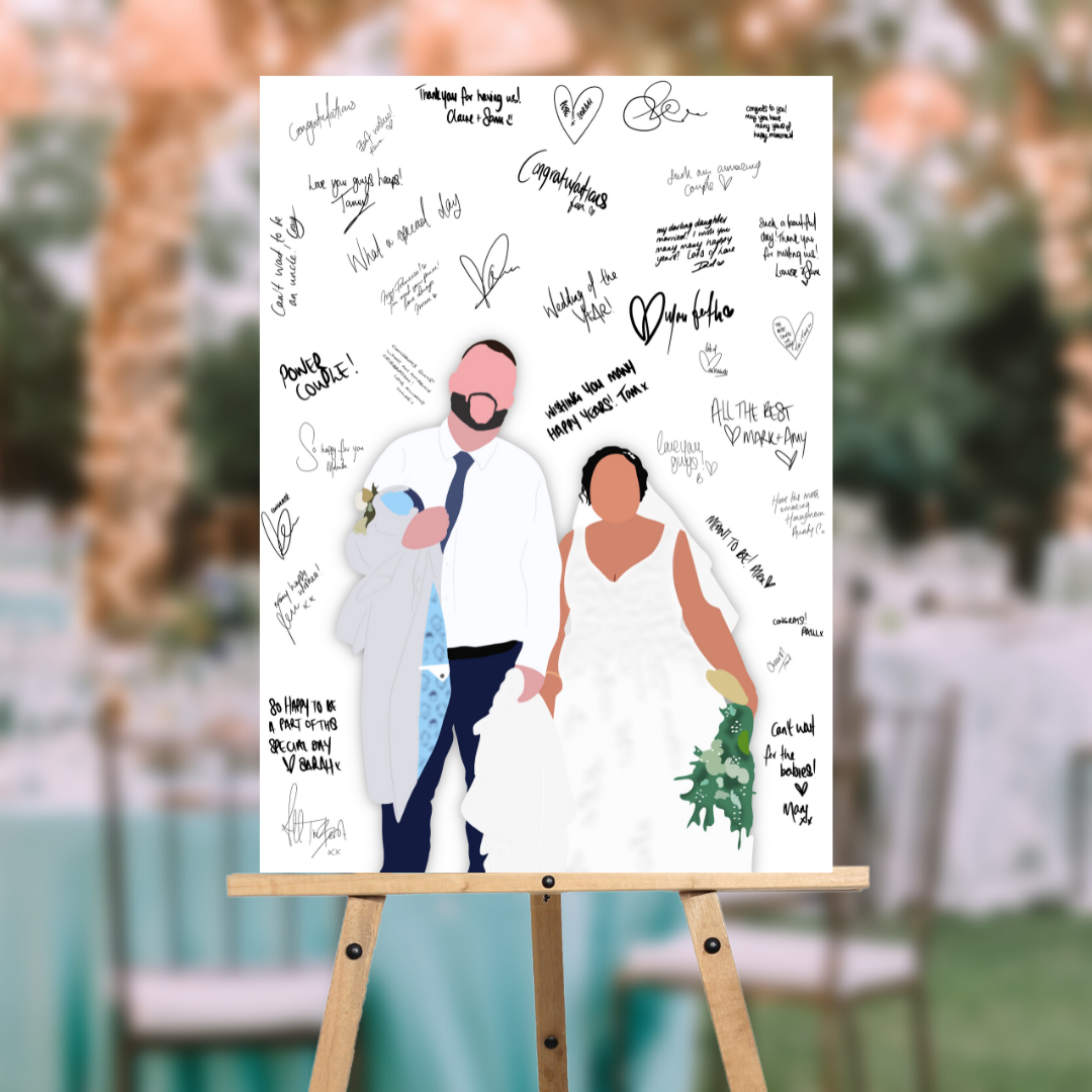 Wedding guestbook alternative selling - Custom Couple Portrait Illustration