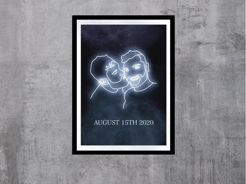 Custom Neon Portrait Print