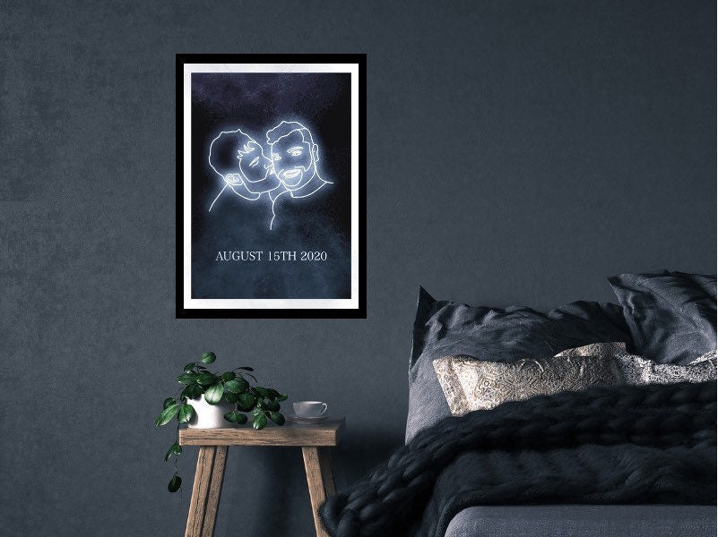 Custom Neon Portrait Print