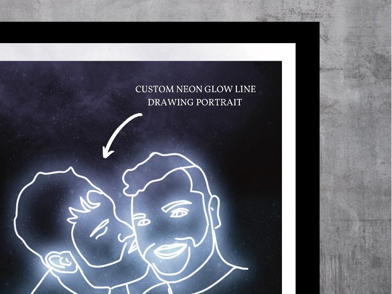 Custom Neon Portrait Print