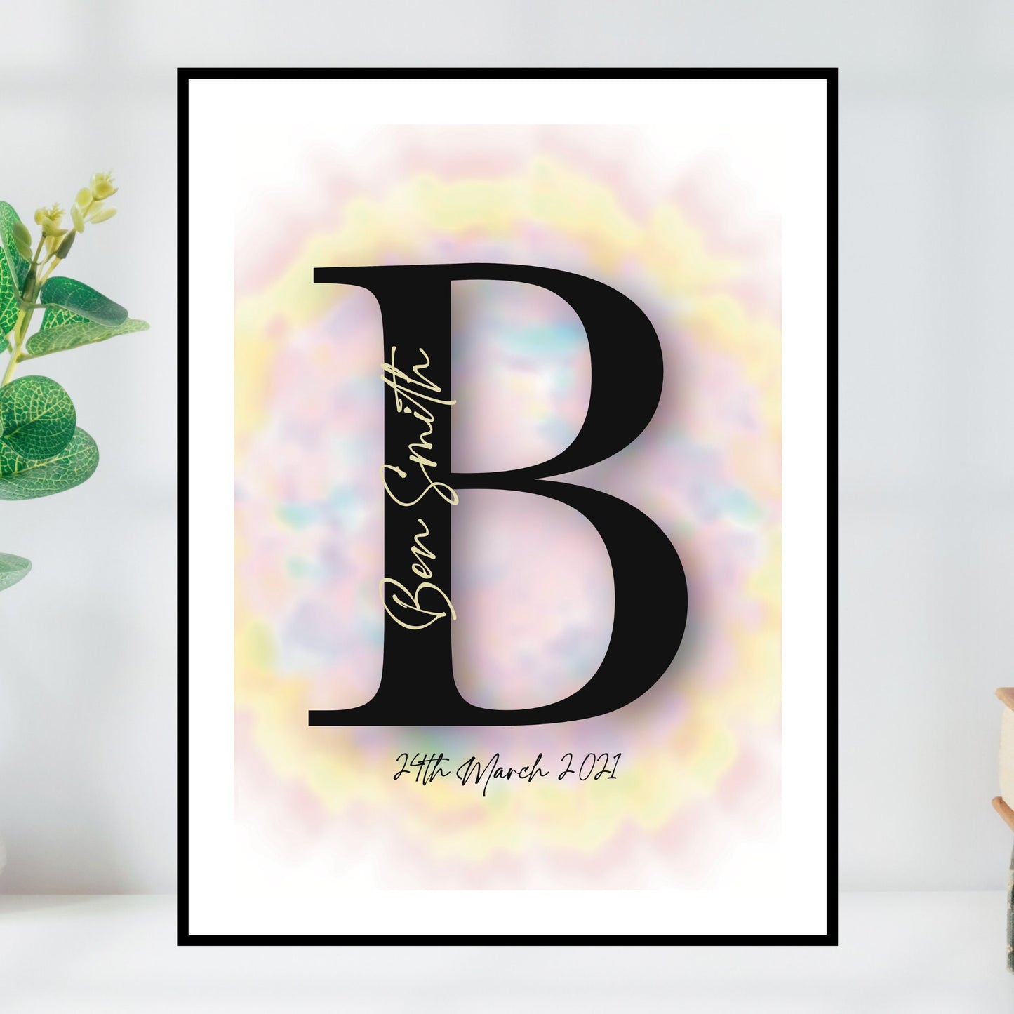 Personalised Initial Bedroom Wall Art Print