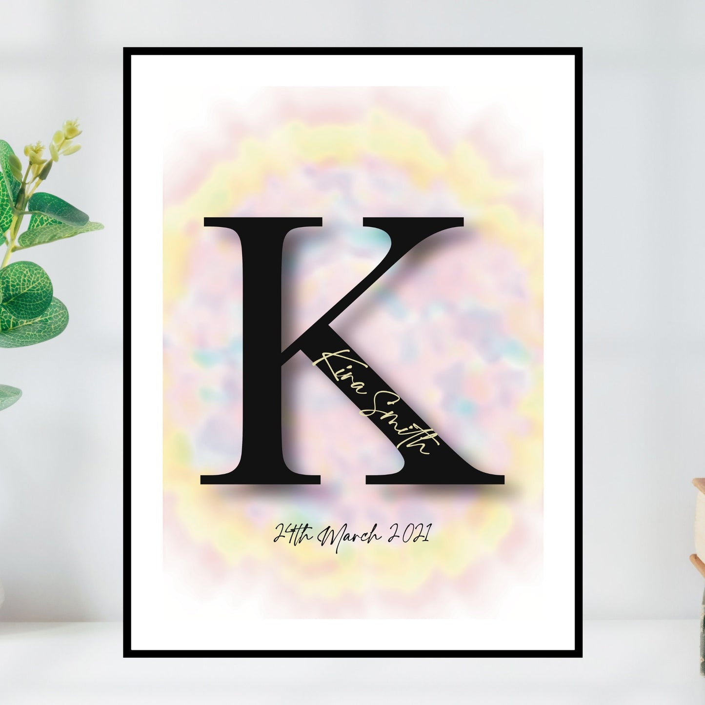 Personalised Initial Bedroom Wall Art Print