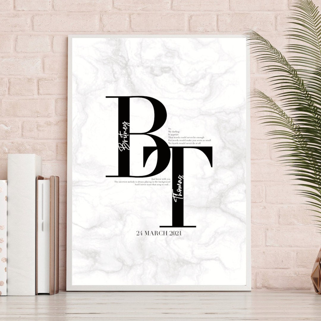 Customisable Couples Initials Digital Print