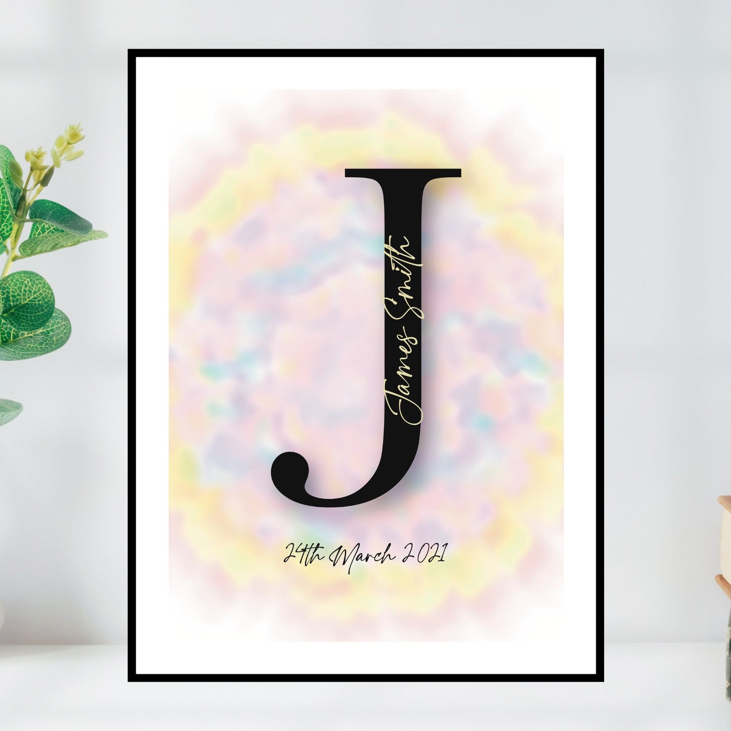 Personalised Initial Bedroom Wall Art Print