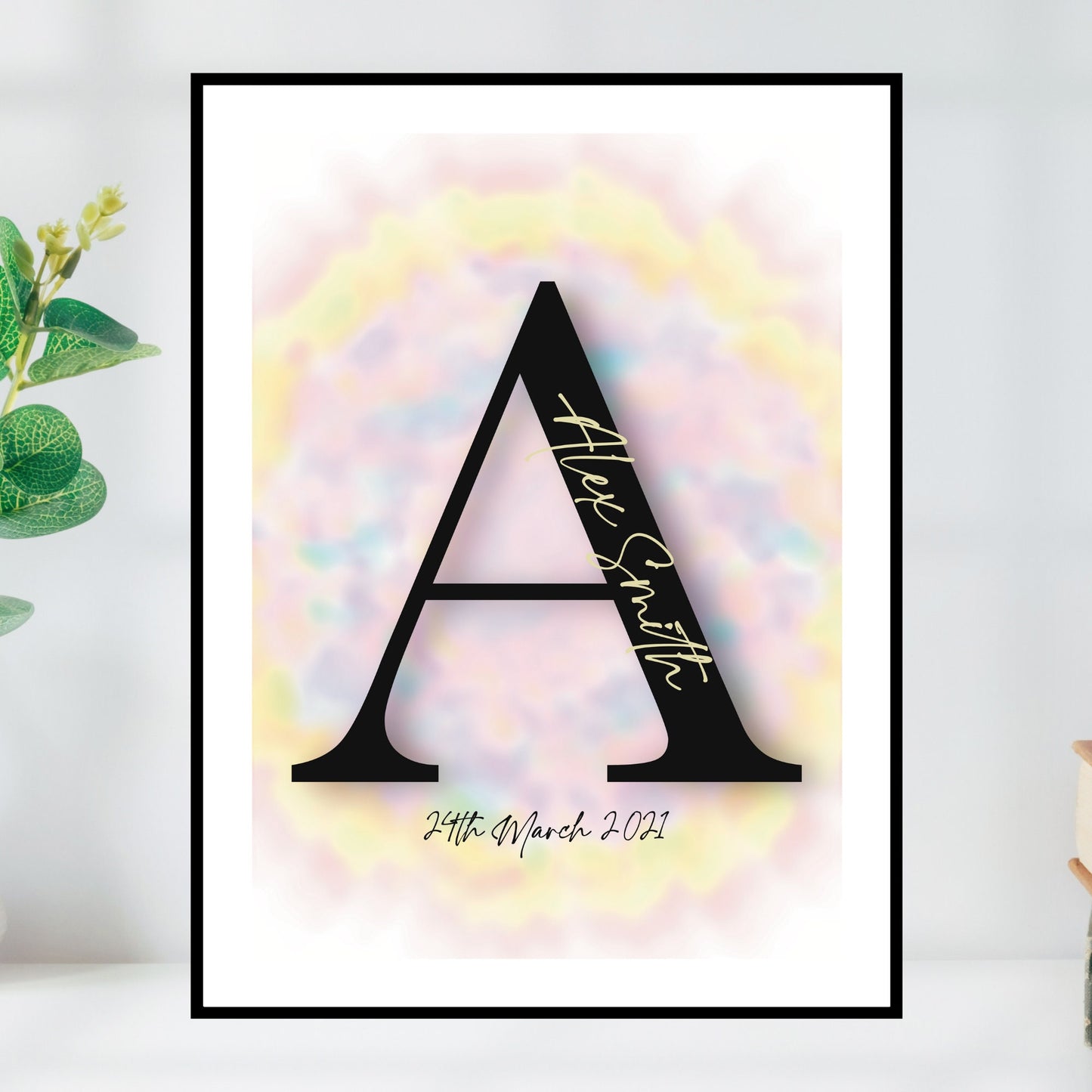 Personalised Initial Bedroom Wall Art Print