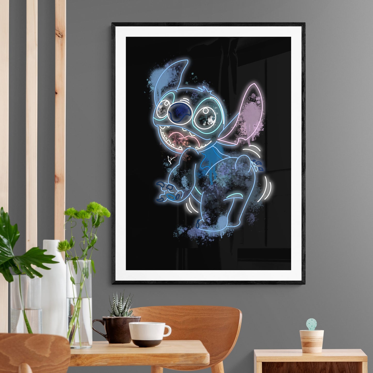 Stitch Neon Graffiti Print