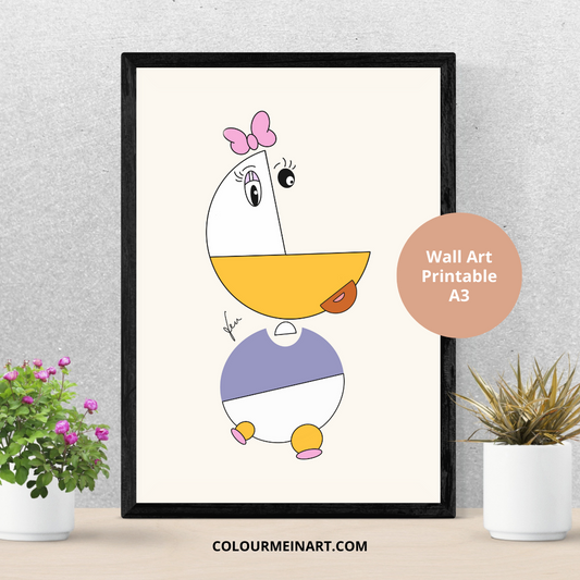 Daisy Duck Picasso Wall Print
