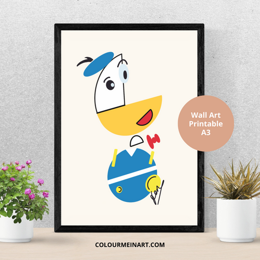 Donald Duck Picasso Wall Print