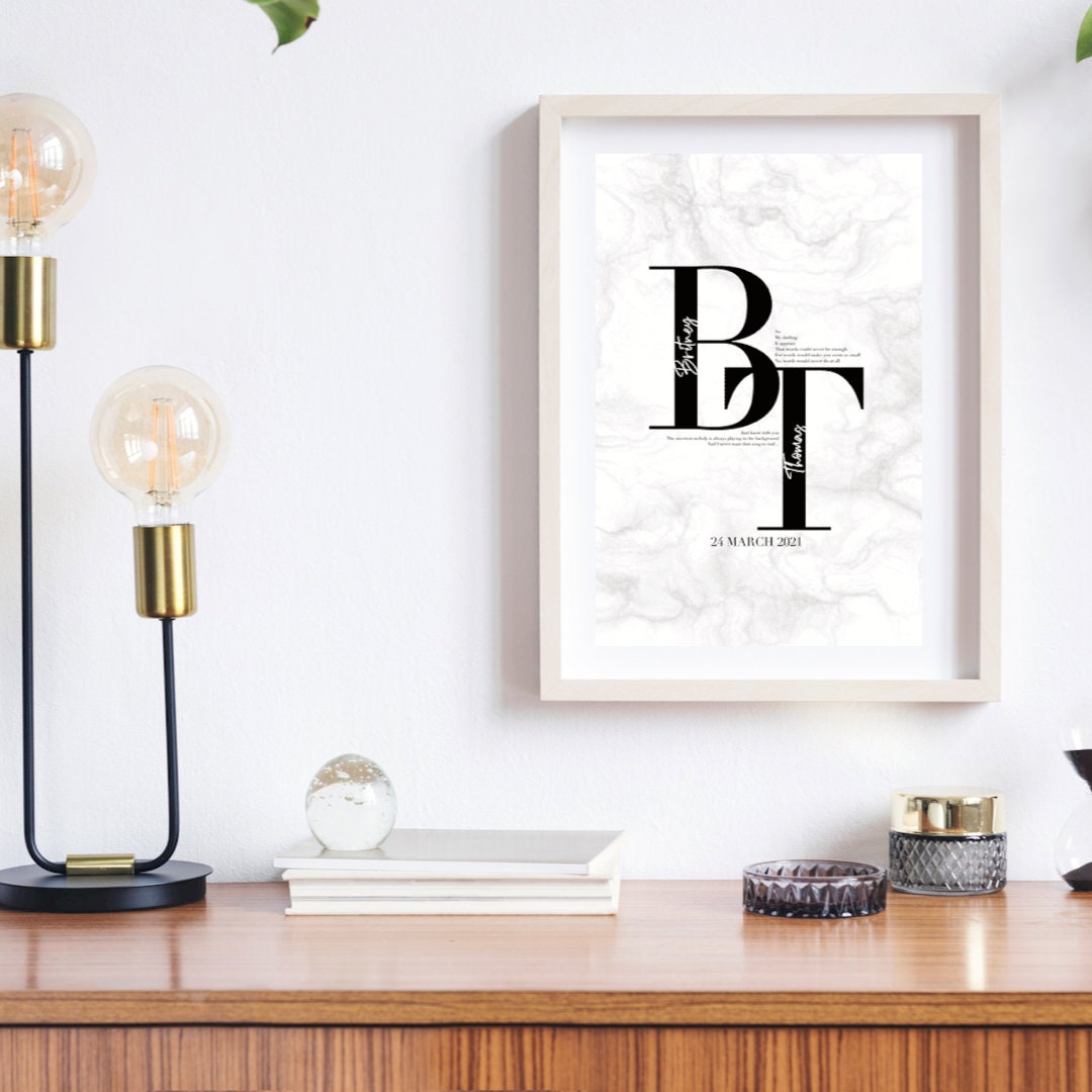 Customisable Couples Initials Digital Print