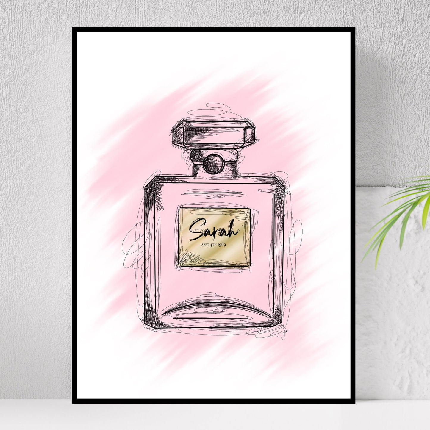 Customisable Pink Perfume Bottle Print
