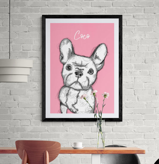 Custom Digital Pet Scribble Portrait