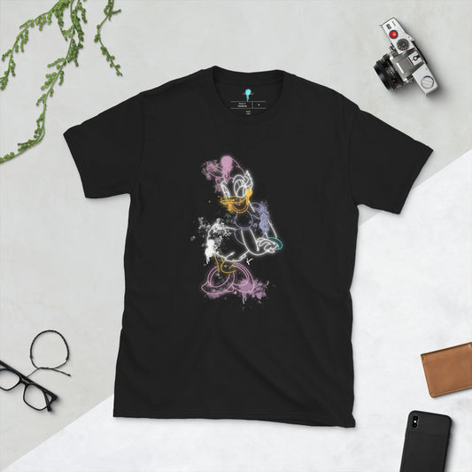 Unisex Daisy Duck Neon Graffiti Print T-Shirt